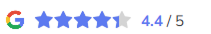 4.4 Google Reviews Rating